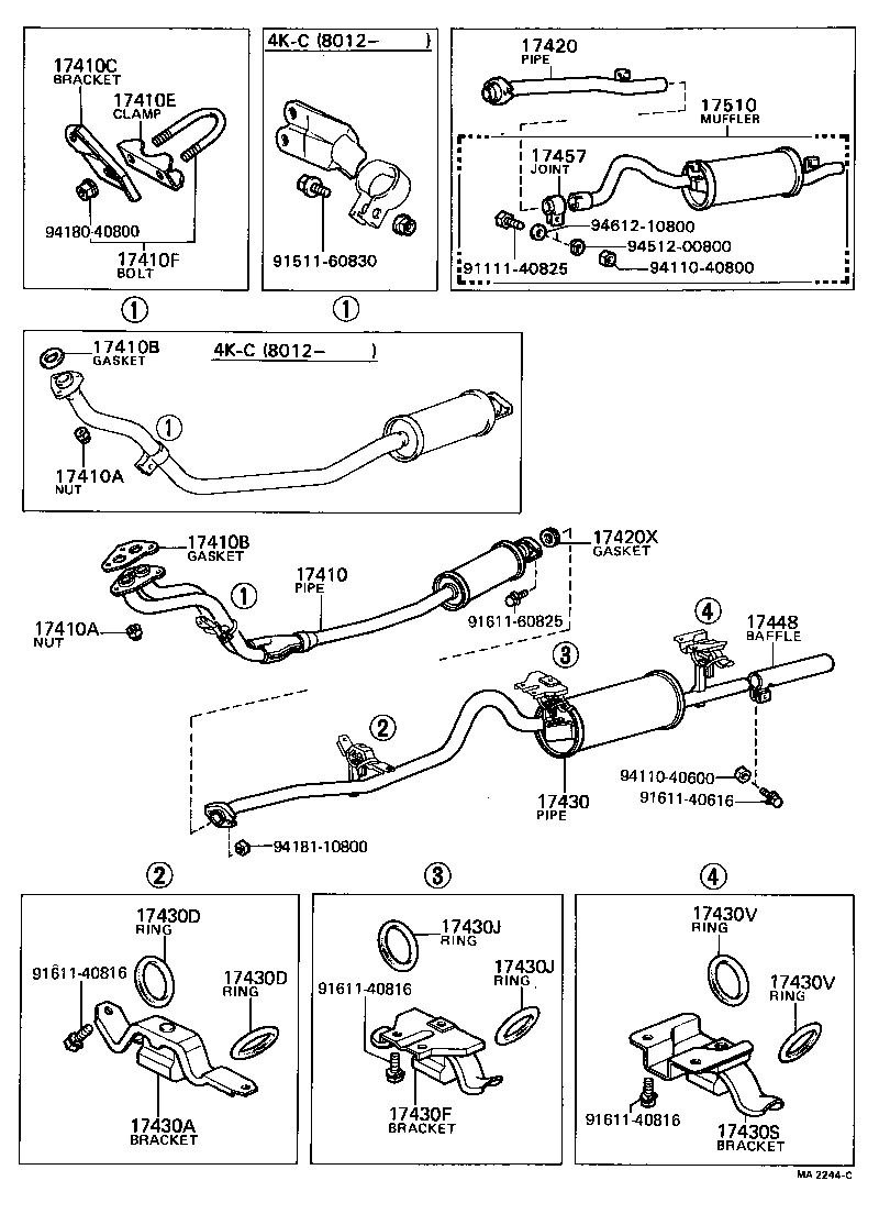 17565-41010 BOLT OR RING, EXHAUST TAIL PIPE (FOR FRONT) product image