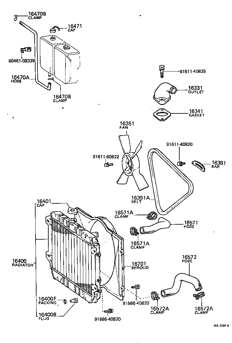 16381-33010 BAR, FAN BELT ADJUSTING product image
