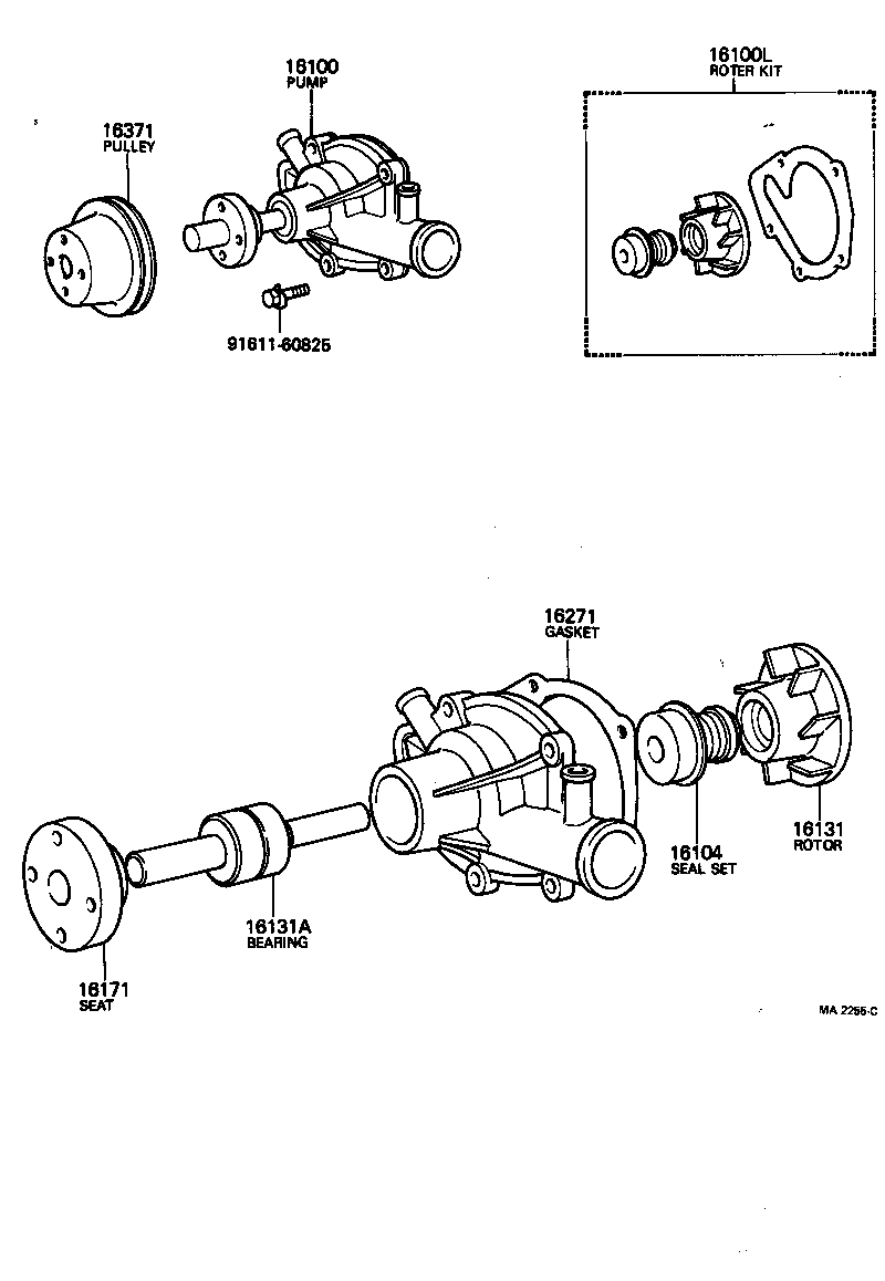 16100-29045 PUMP ASSY, ENGINE WATER product image