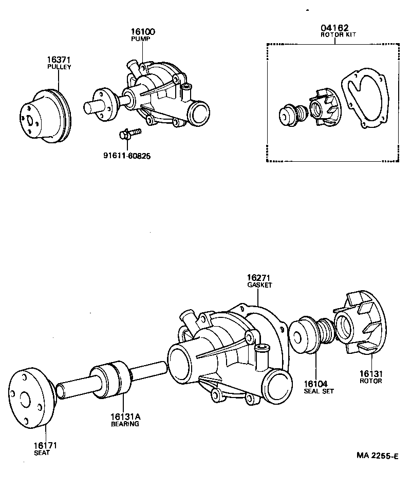 16100-19076 PUMP ASSY, ENGINE WATER product image