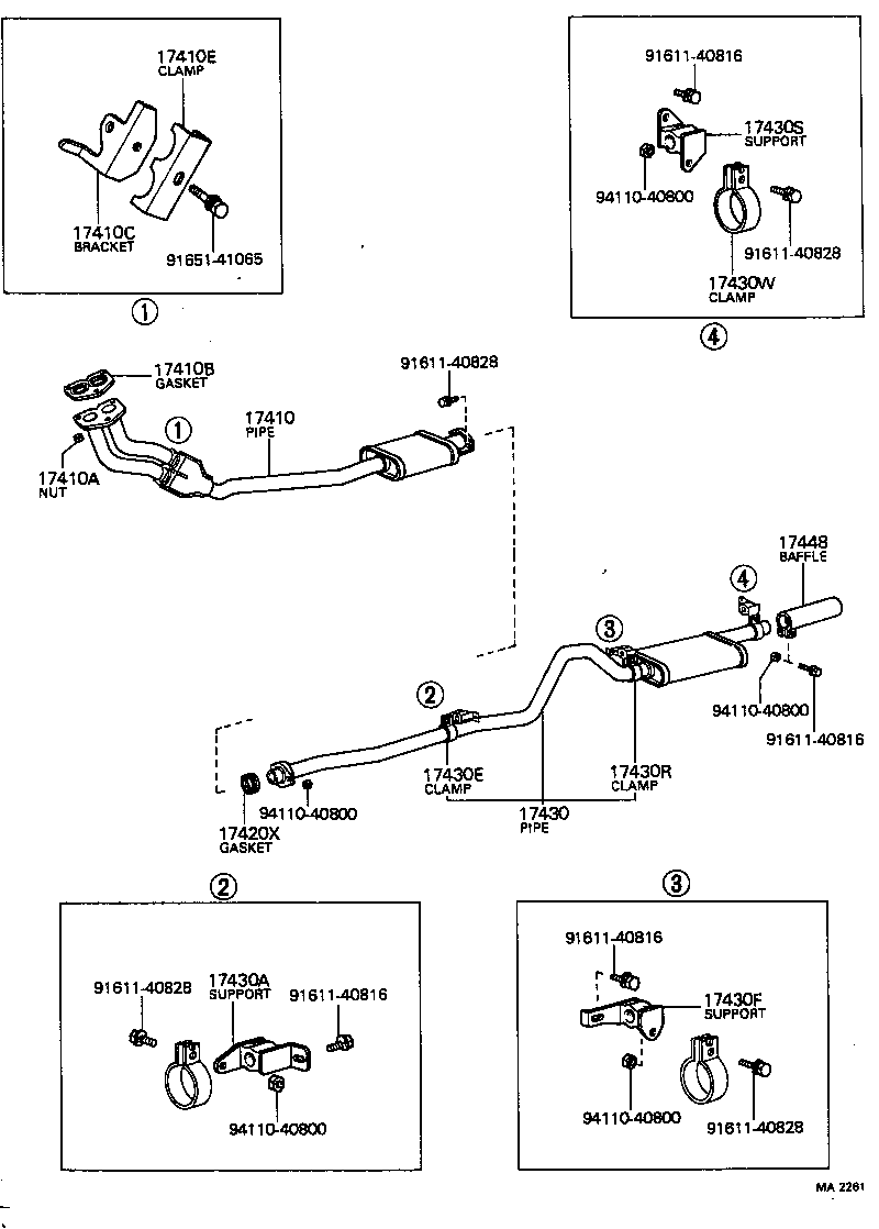 17430-26230 PIPE ASSY, EXHAUST, TAIL product image