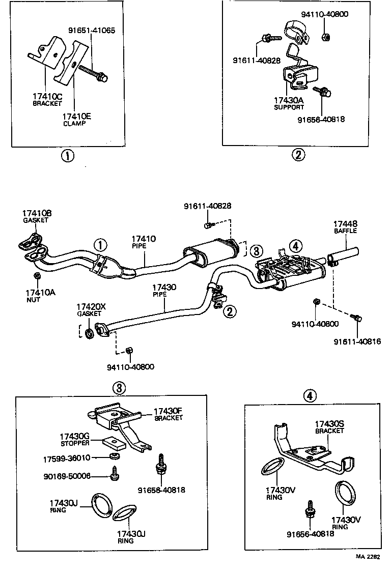 17430-26230 PIPE ASSY, EXHAUST, TAIL product image