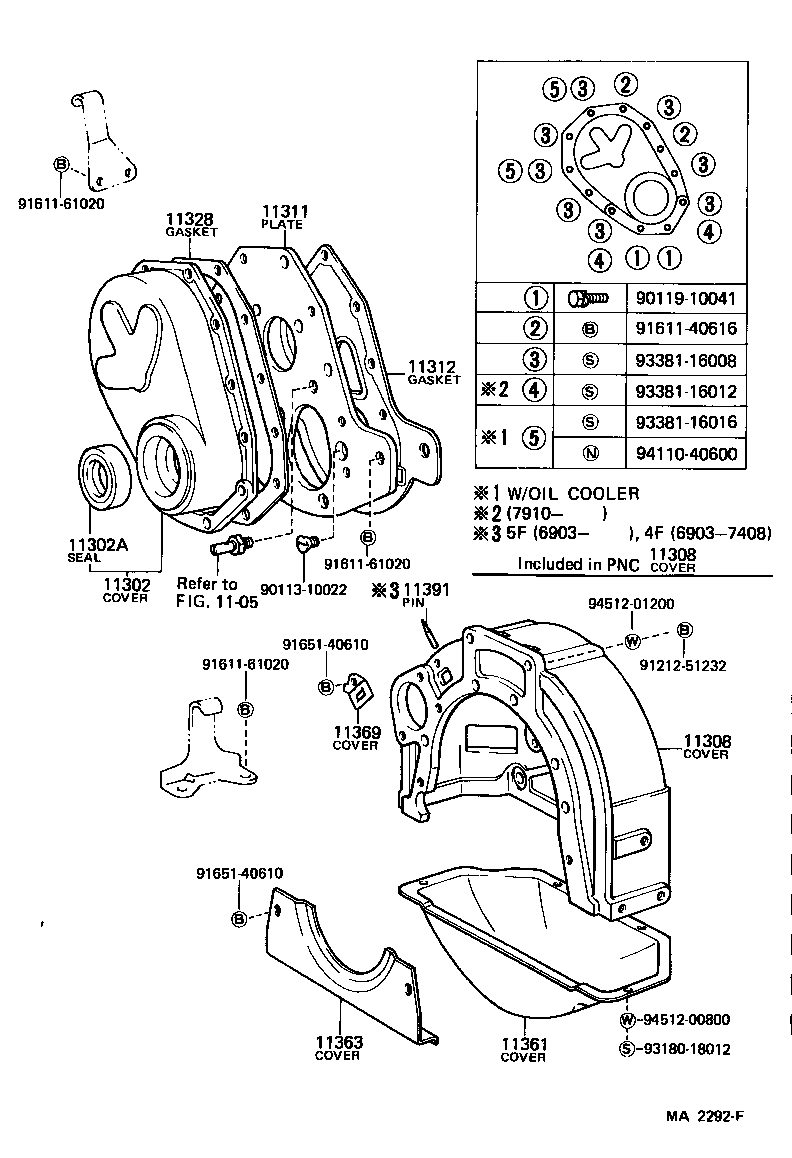 11303-76010 COVER SUB-ASSY, CRANKSHAFT GEAR OR PULLEY product image