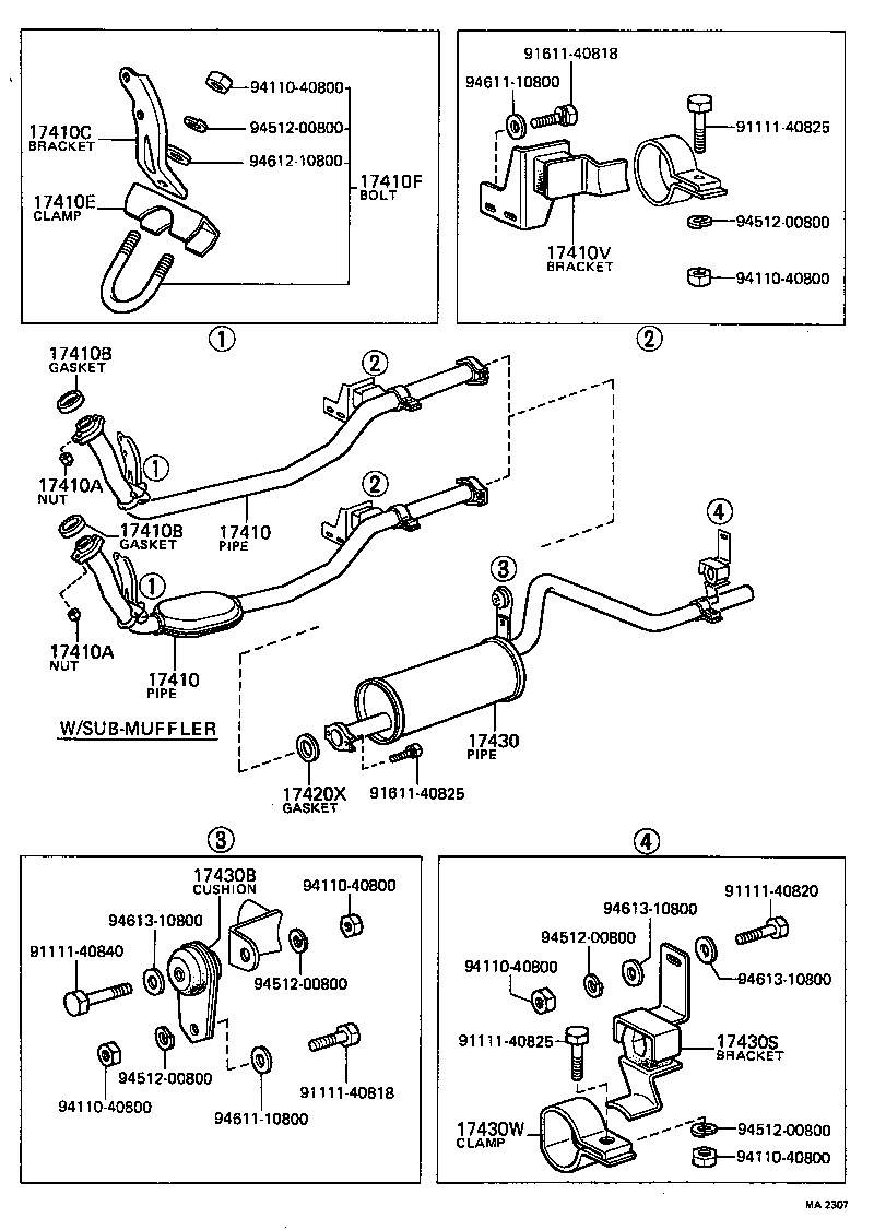 90999-99002 BOLT OR RING, EXHAUST PIPE FRONT (FOR FRONT) product image
