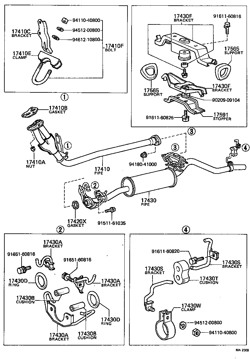 90999-99002 BOLT OR RING, EXHAUST PIPE FRONT (FOR FRONT) product image