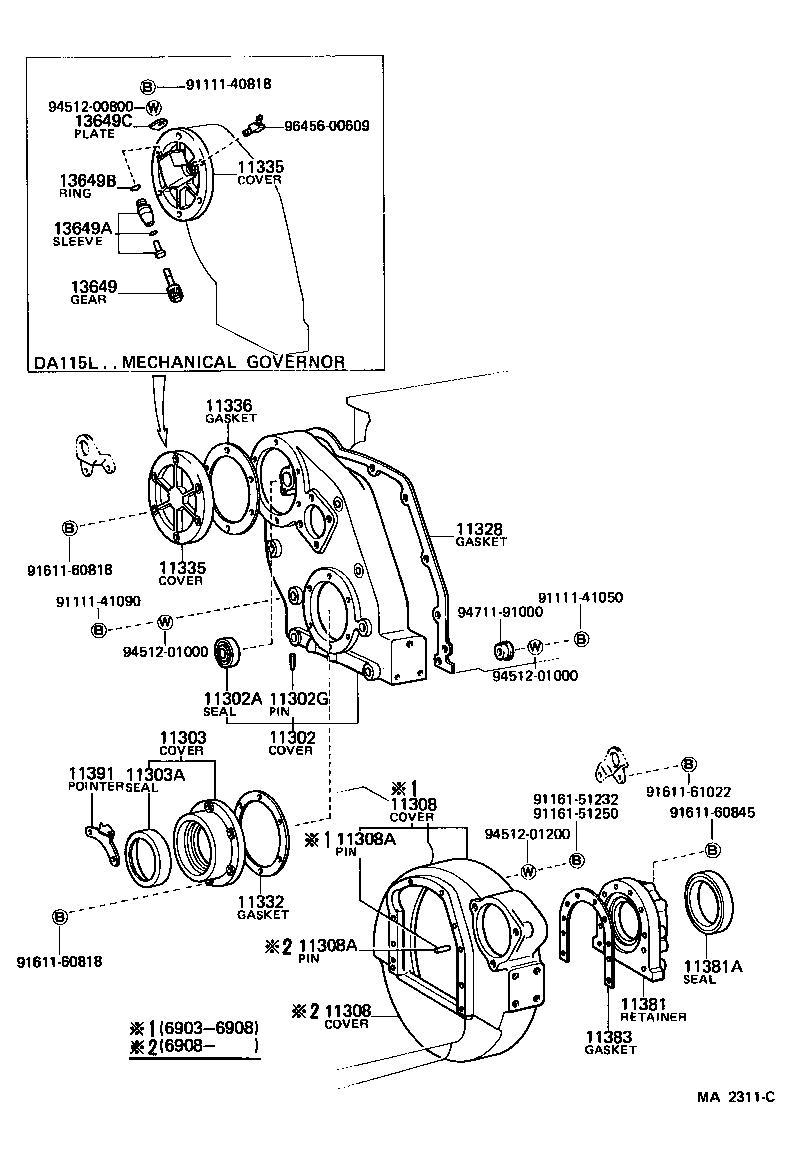 11303-76010 COVER SUB-ASSY, CRANKSHAFT GEAR OR PULLEY product image