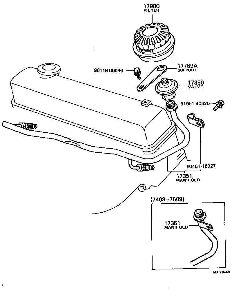 Toyota 96111-10250 CLAMP OR CLIP, NO.5(FOR AIR INJECTION SYSTEM HOSE, NO.5)