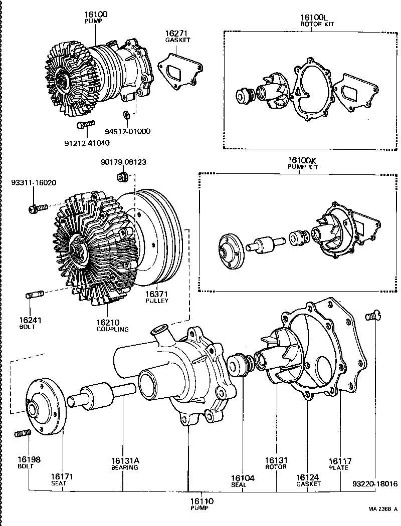 16104-51010 SEAL SET, WATER PUMP product image