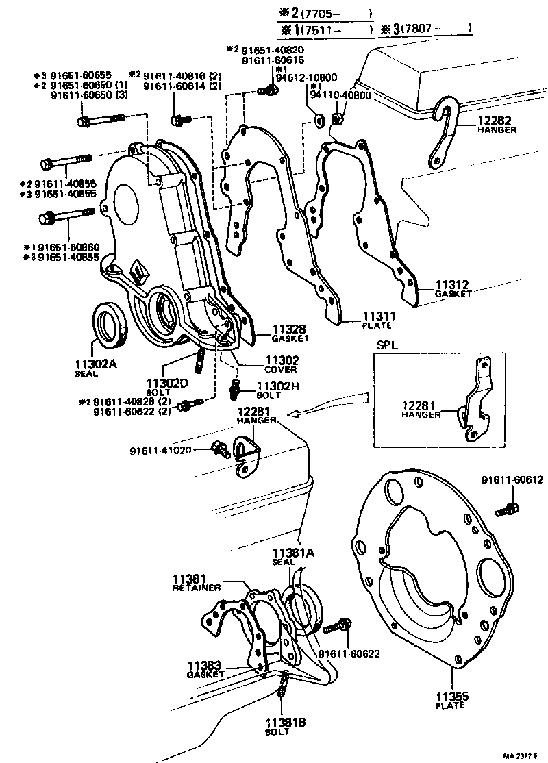 Toyota 90116-08057 BOLT, STUD(FOR TIMING GEAR COVER)