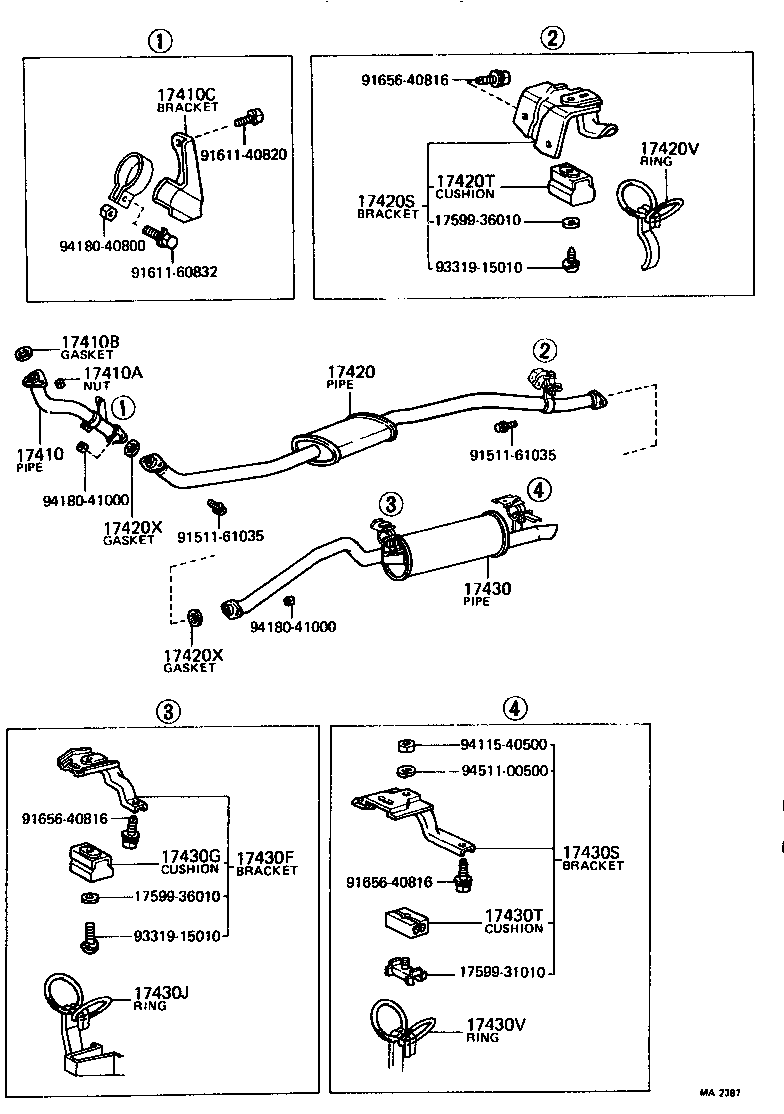 17430-38080 PIPE ASSY, EXHAUST, TAIL product image