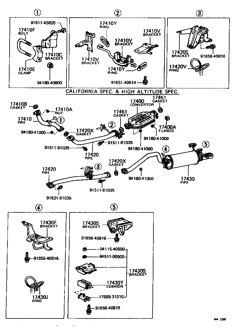 17430-38080 PIPE ASSY, EXHAUST, TAIL product image