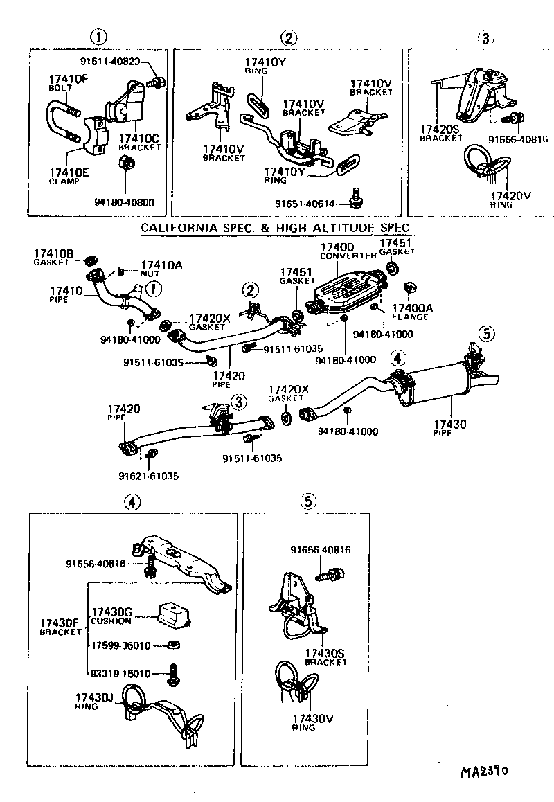 17430-38080 PIPE ASSY, EXHAUST, TAIL product image