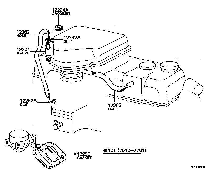 12262-26010 HOSE, VENTILATION, NO.3 product image