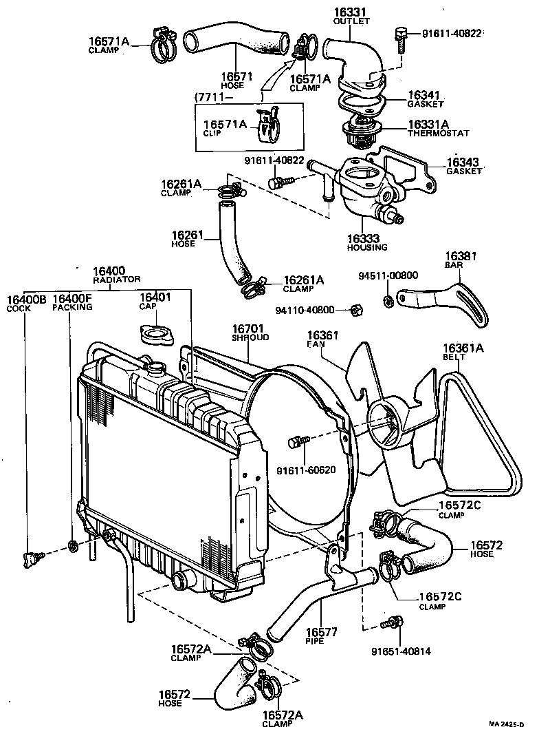 16571-31070 HOSE, RADIATOR, OUTLET product image