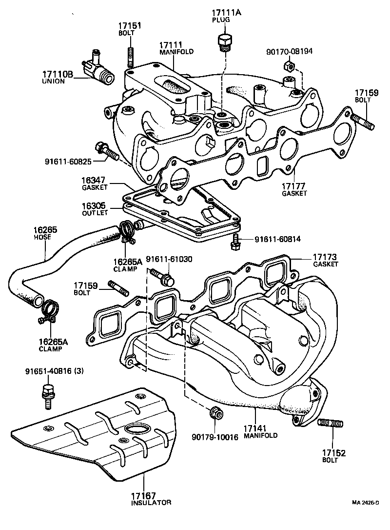 17167-26020 INSULATOR, EXHAUST MANIFOLD HEAT, NO.1 product image