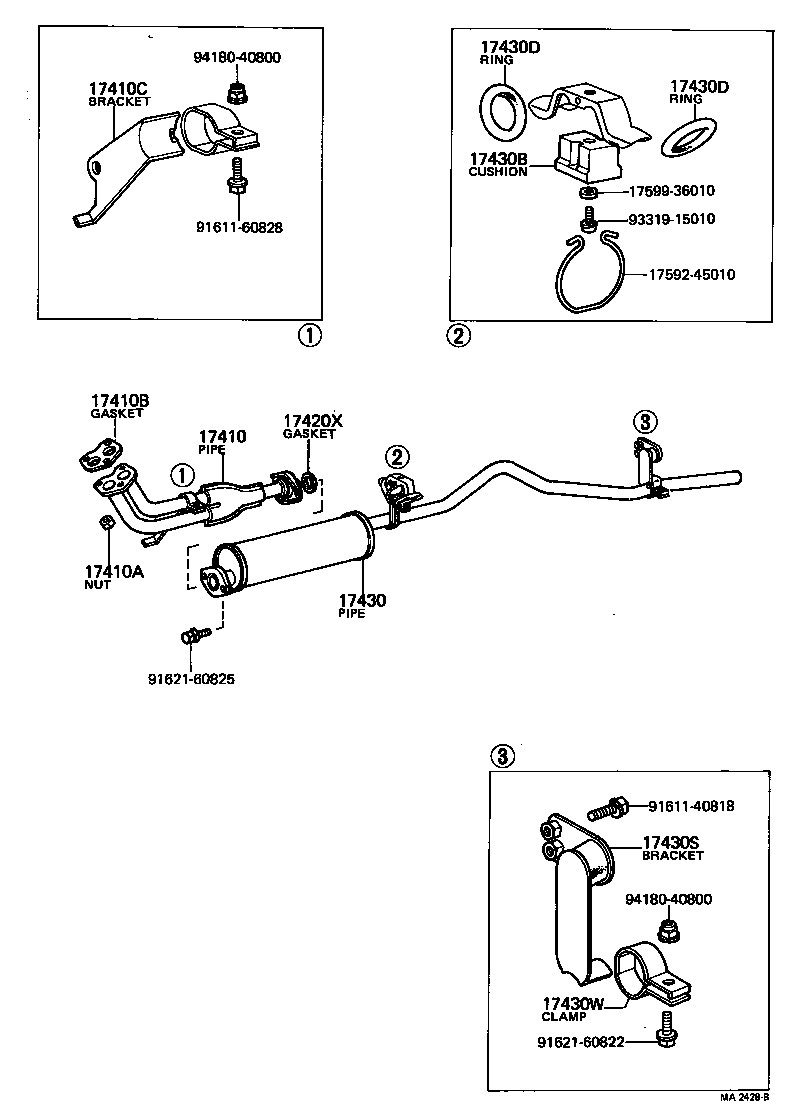 17430-27020 PIPE ASSY, EXHAUST, TAIL product image