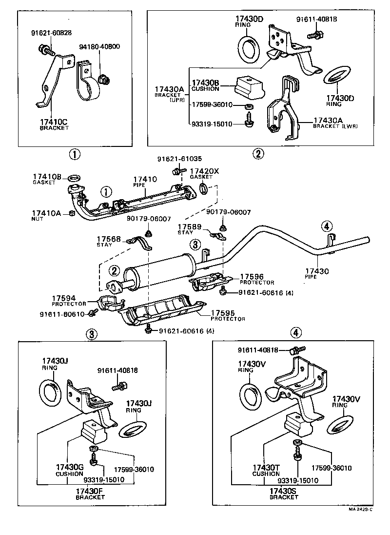 17430-27020 PIPE ASSY, EXHAUST, TAIL product image