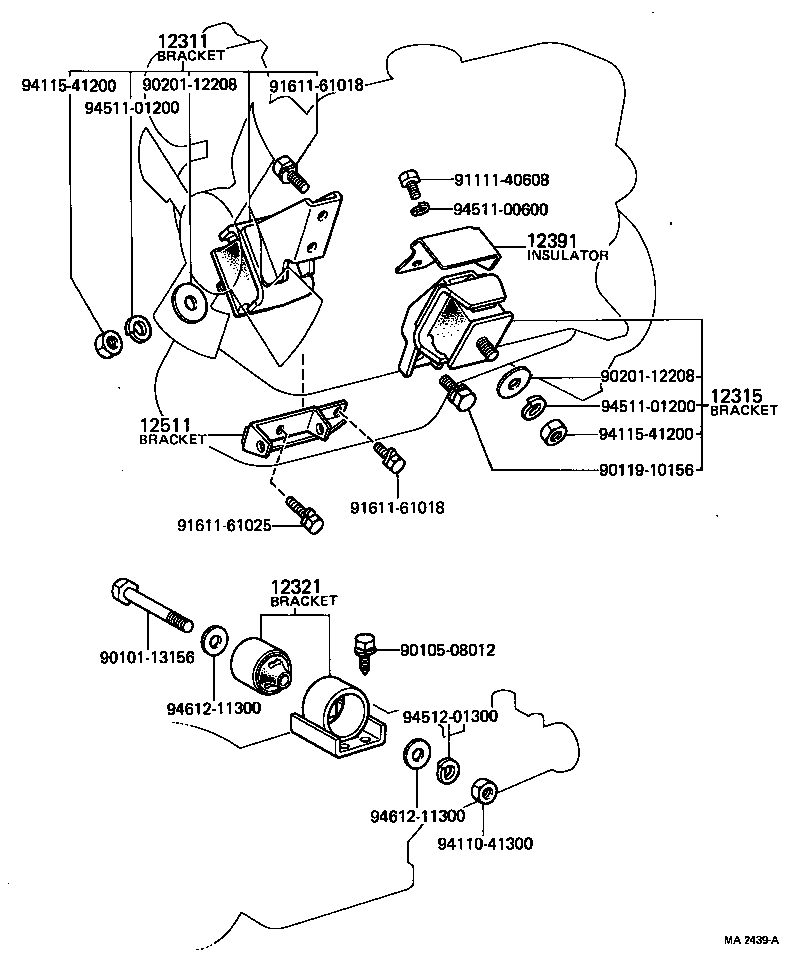 12303-18010 BRACKET, ENGINE MOUNTING, REAR, NO.1 product image