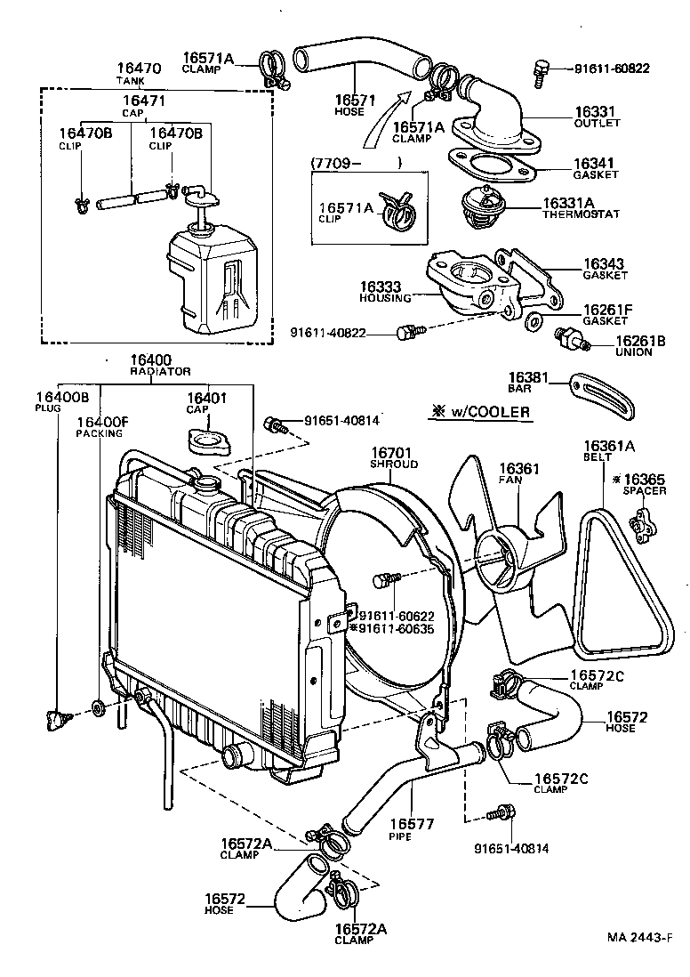 16571-31070 HOSE, RADIATOR, OUTLET product image