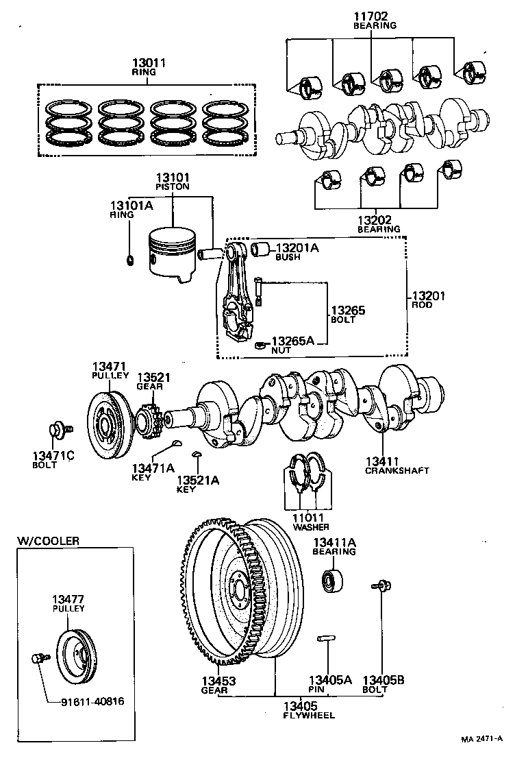 88451-22050 PULLEY, CRANKSHAFT, NO.2 product image