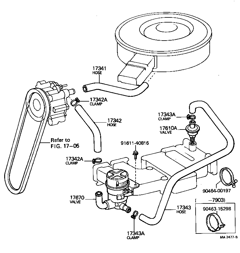 17344-45020 HOSE, NO.4(FOR AIR INJECTION SYSTEM) product image