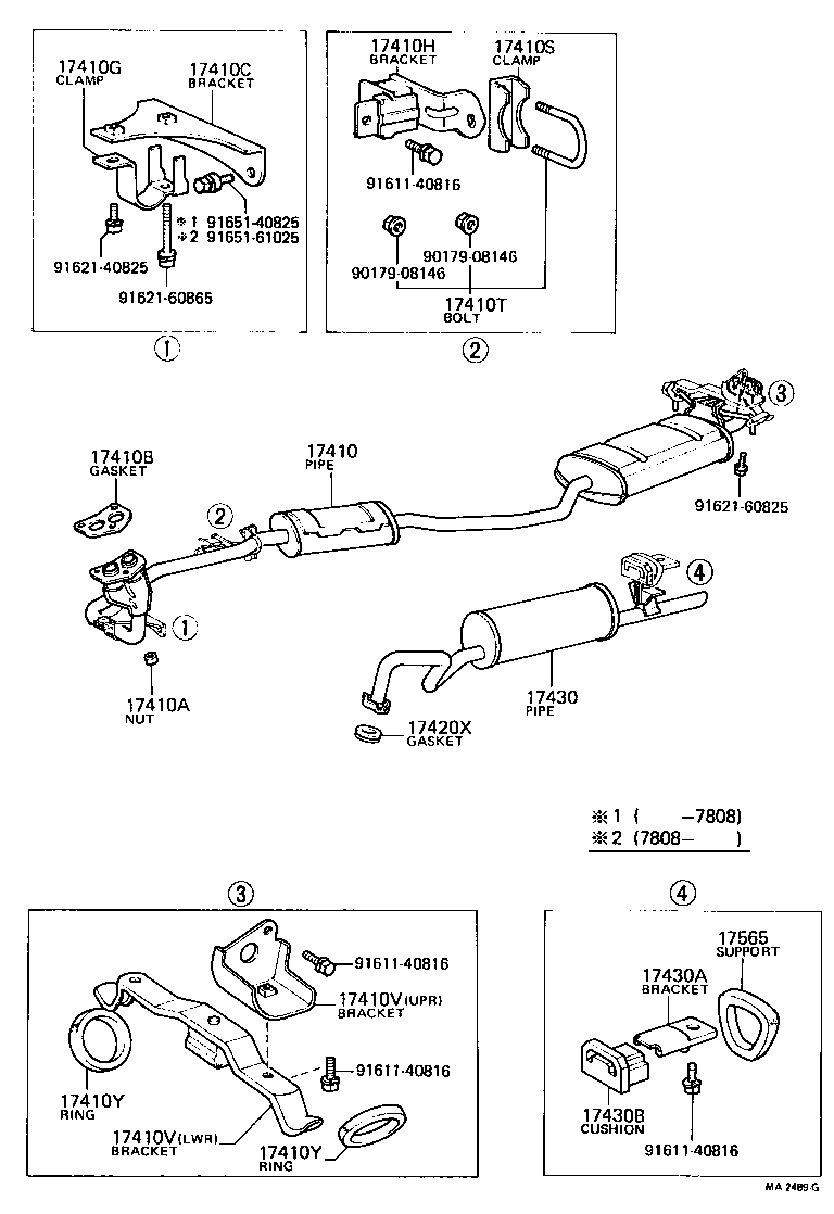 90118-10081 BOLT OR RING, EXHAUST PIPE FRONT (FOR CENTER) product image