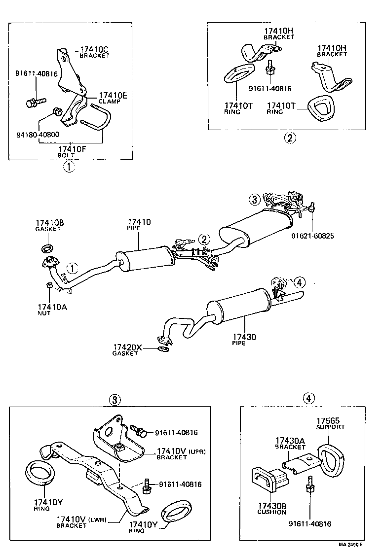 90118-10081 BOLT OR RING, EXHAUST PIPE FRONT (FOR CENTER) product image