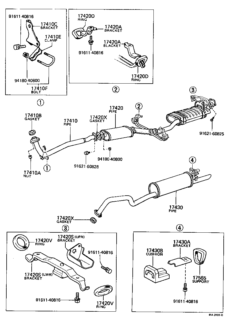 90118-10081 BOLT OR RING, EXHAUST PIPE FRONT (FOR CENTER) product image