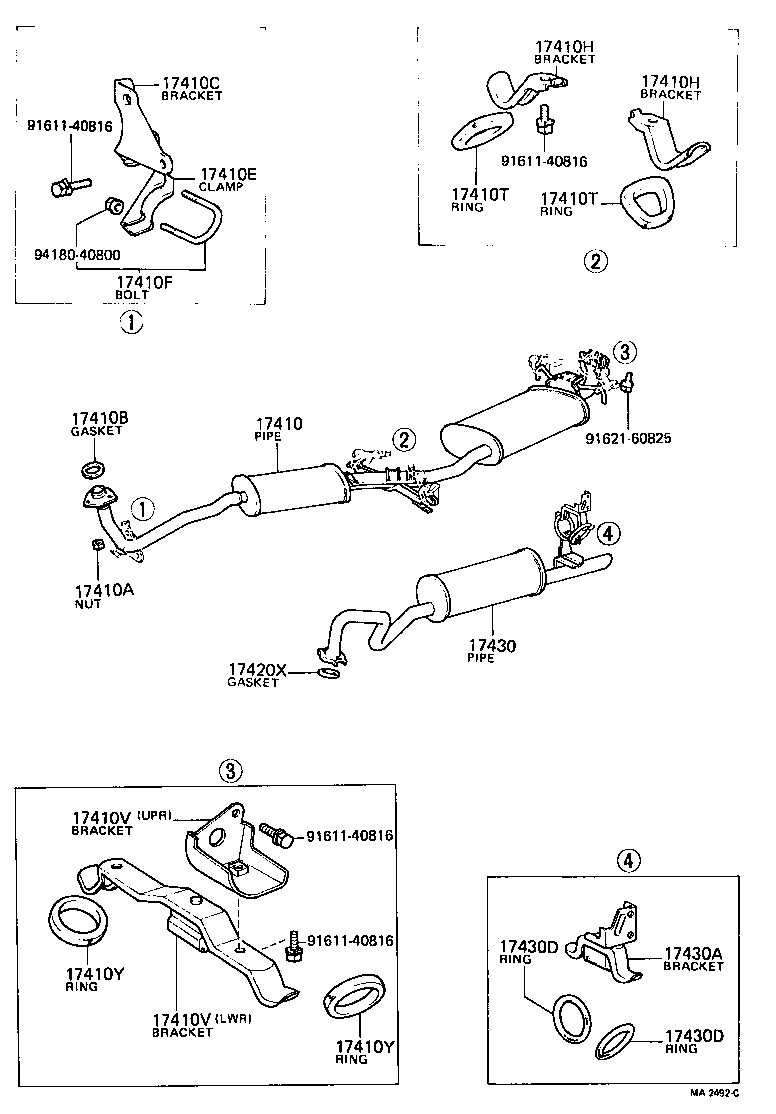 90118-10081 BOLT OR RING, EXHAUST PIPE FRONT (FOR CENTER) product image