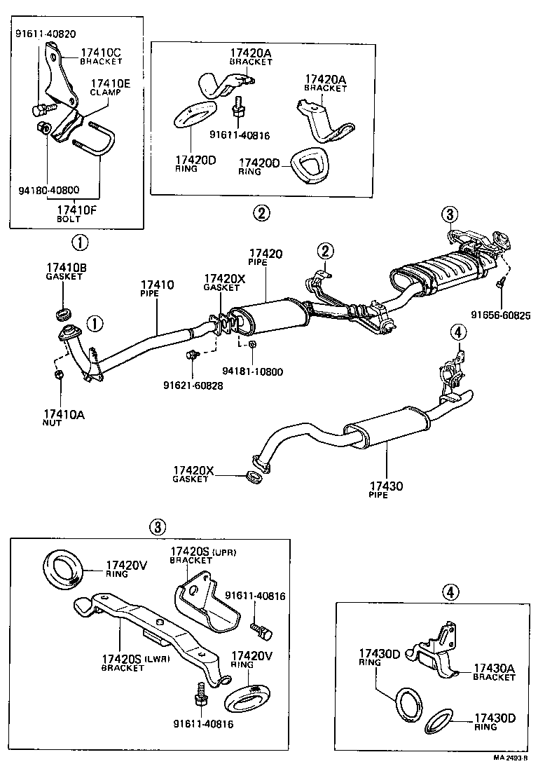 90118-10081 BOLT OR RING, EXHAUST PIPE FRONT (FOR CENTER) product image