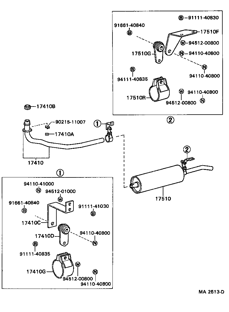 90117-08060 BOLT OR RING, EXHAUST PIPE FRONT (FOR FRONT) product image