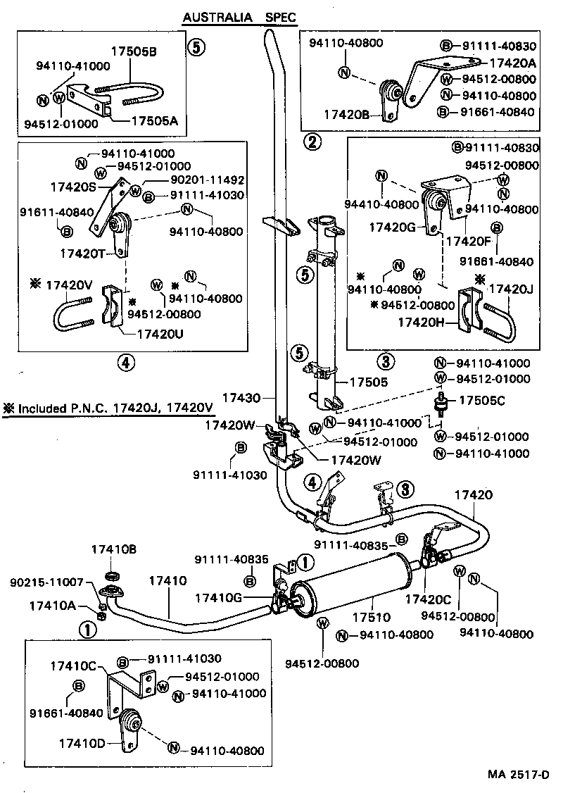 90117-08060 BOLT OR RING, EXHAUST PIPE FRONT (FOR FRONT) product image