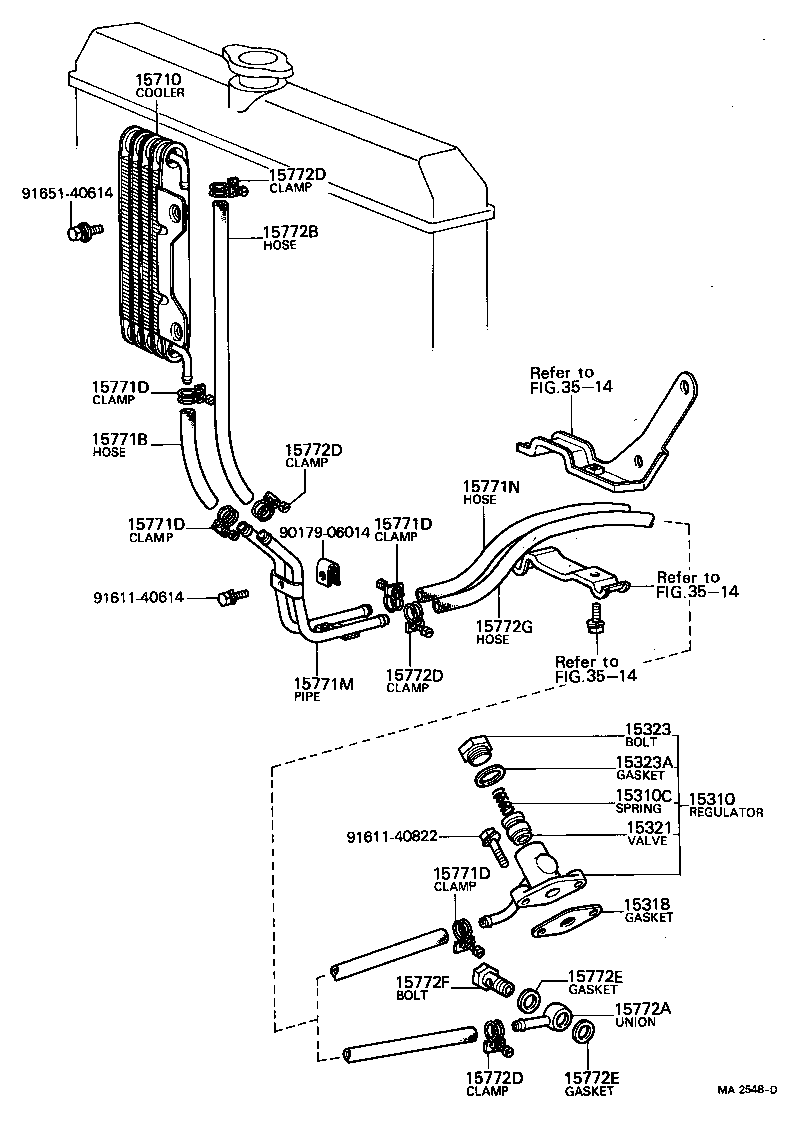 Toyota 15710-45030 COOLER ASSY, OIL