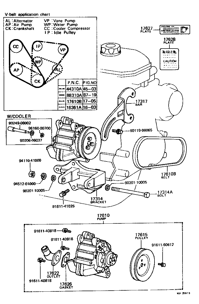 90916-02039 BELT, V(FOR AIR PUMP) product image