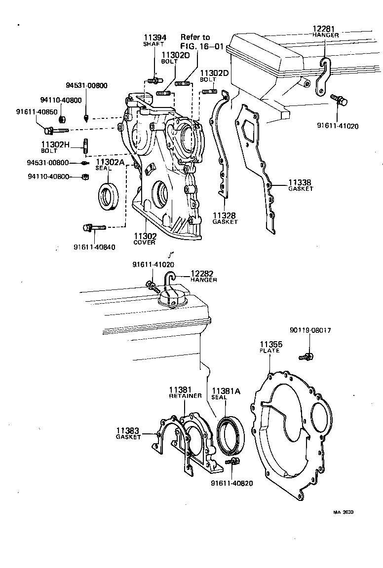 90072-11619 BOLT, STUD(FOR TIMING GEAR COVER) product image