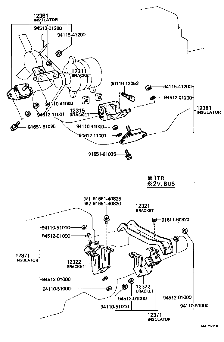 12361-54030 INSULATOR, ENGINE MOUNTING, FRONT product image