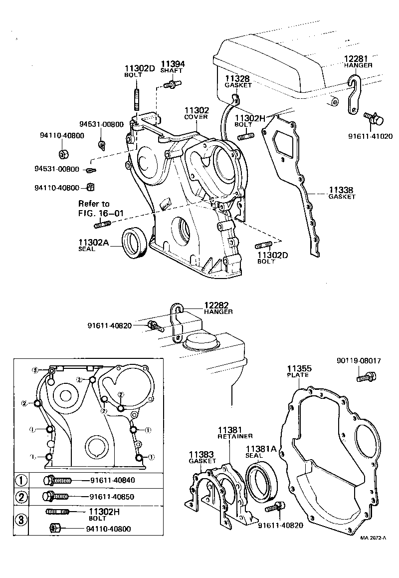 90116-08015 BOLT, STUD(FOR TIMING GEAR COVER) product image