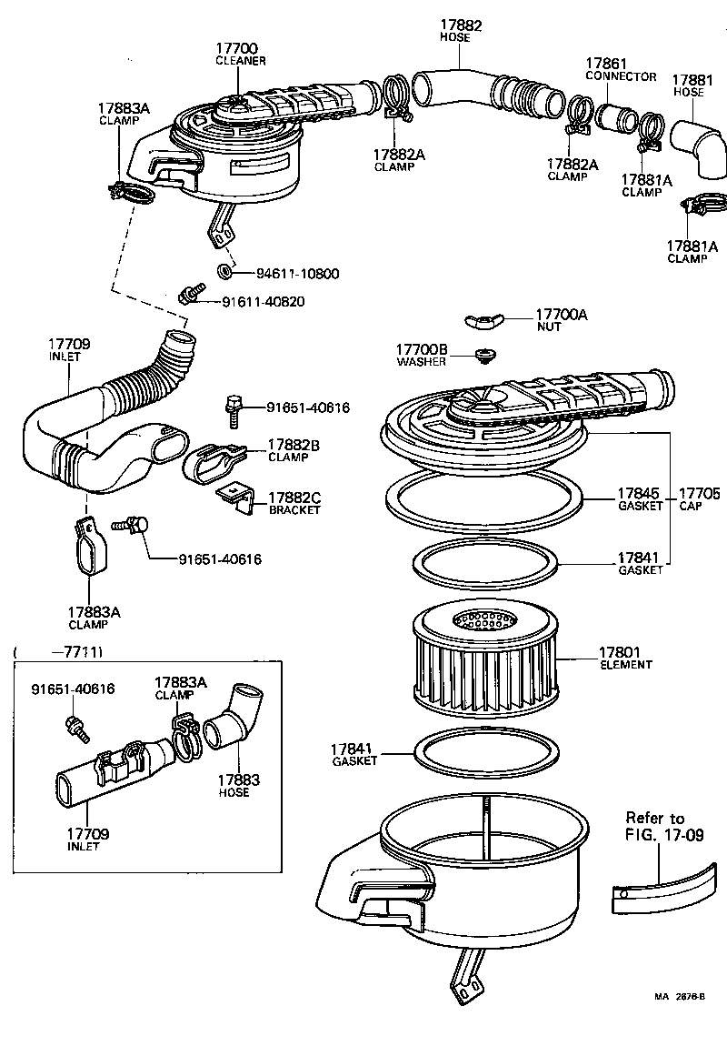 17705-47010 CAP SUB-ASSY, AIR CLEANER product image