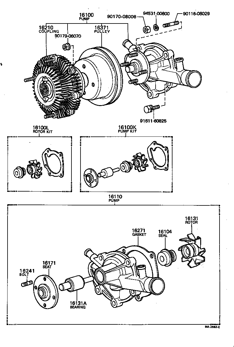 16100-19035 PUMP ASSY, ENGINE WATER product image