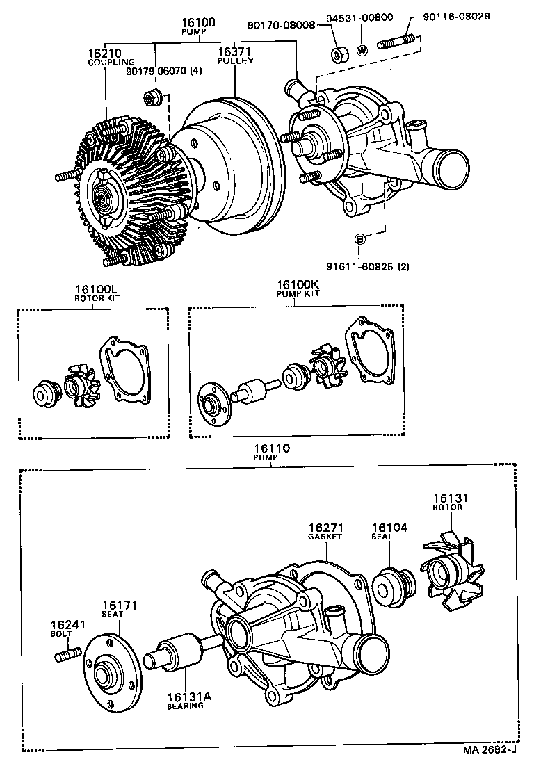 16100-49705 PUMP ASSY, ENGINE WATER product image