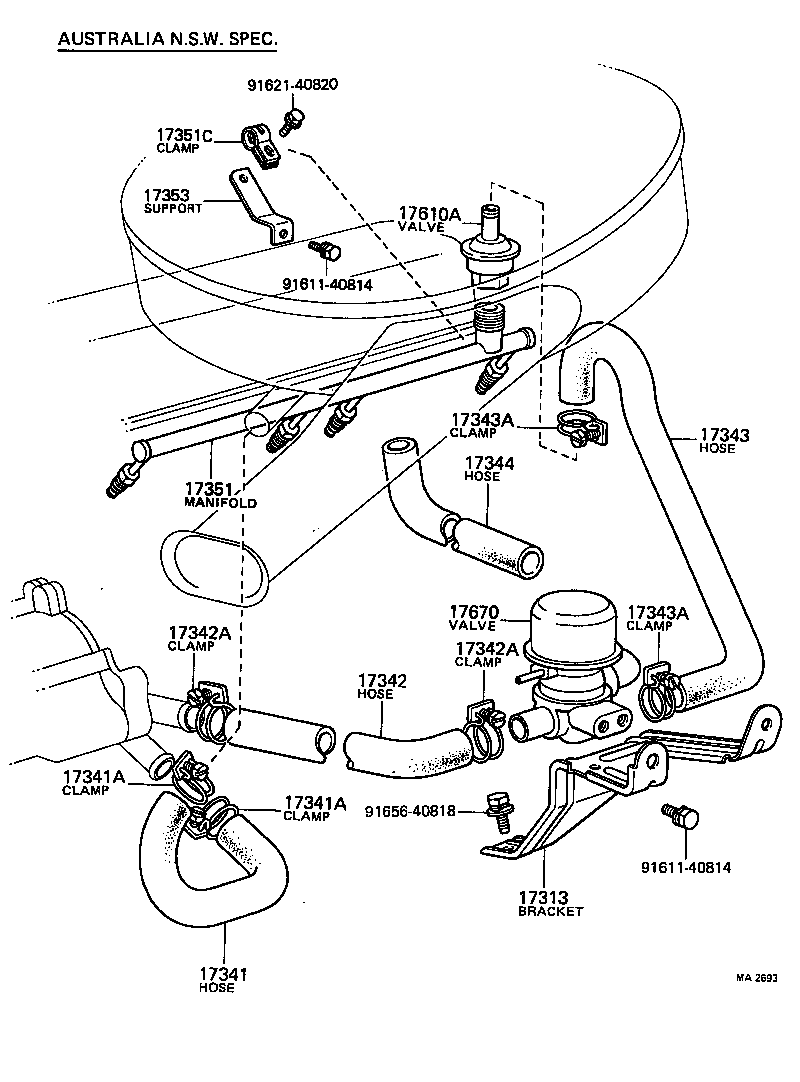 17313-31020 BRACKET, AIR BY-PASS VALVE product image
