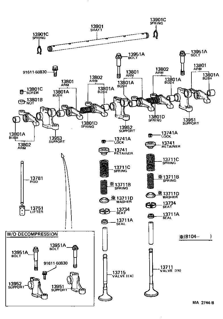 11802-77010 BEARING SET, CAMSHAFT product image