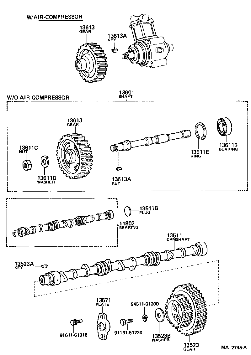 11802-77010 BEARING SET, CAMSHAFT product image