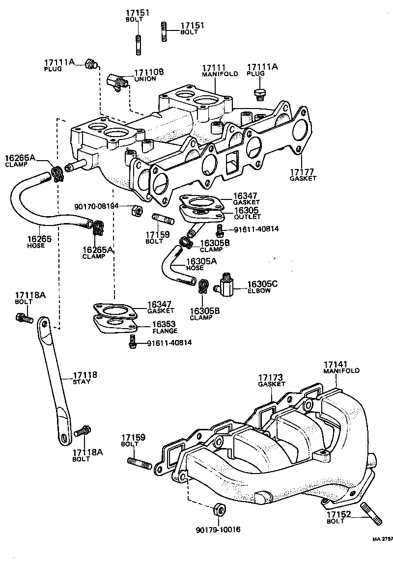 17101-25010 MANIFOLD, INTAKE product image