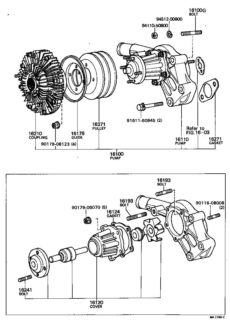 16100-59047 PUMP ASSY, ENGINE WATER product image