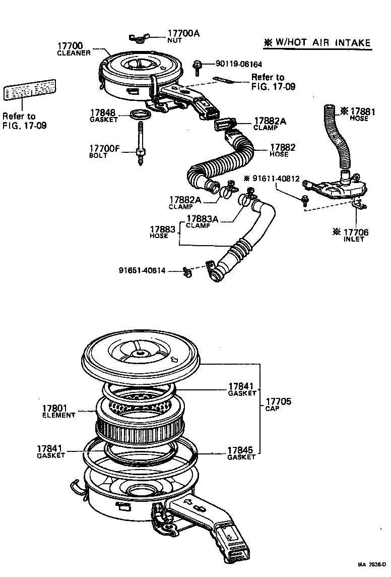 17705-34190 CAP SUB-ASSY, AIR CLEANER product image
