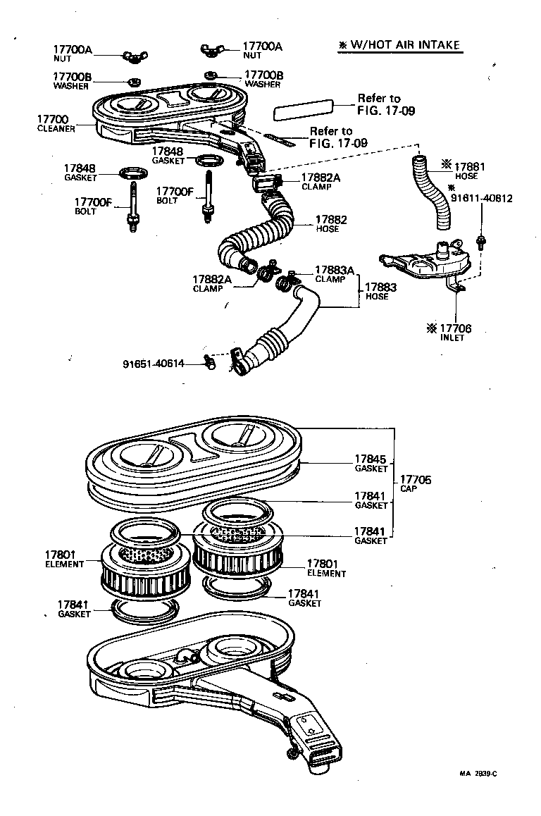 17705-34190 CAP SUB-ASSY, AIR CLEANER product image