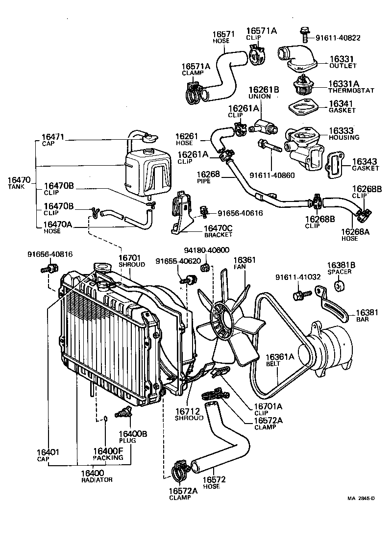 16381-34030 BAR, FAN BELT ADJUSTING product image