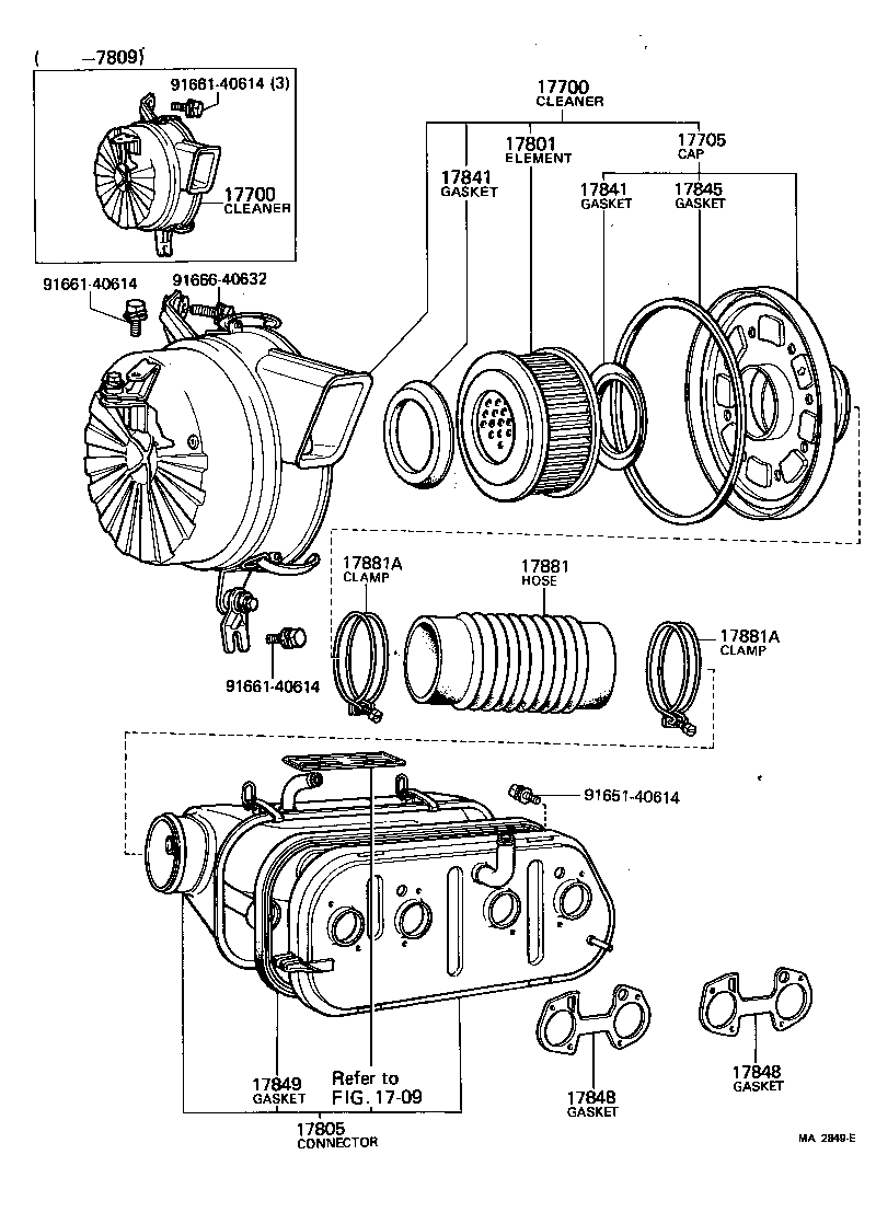 17705-34190 CAP SUB-ASSY, AIR CLEANER product image