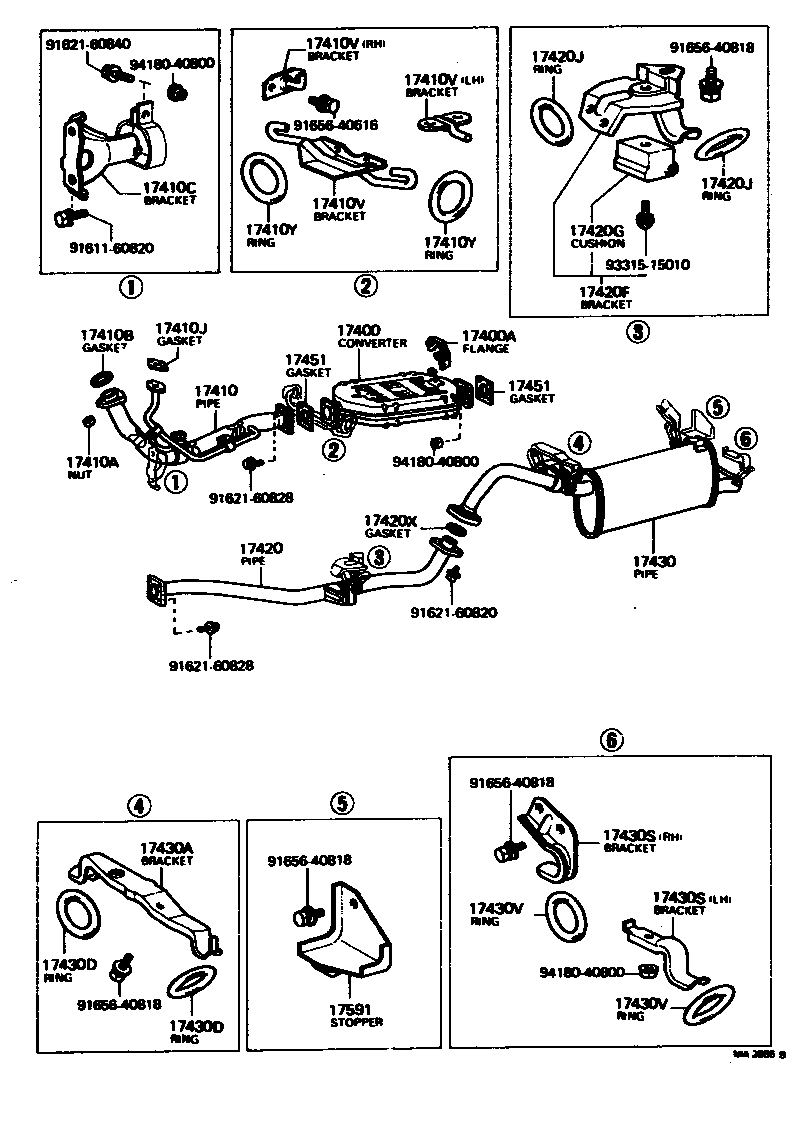 17420-45150 PIPE ASSY, EXHAUST, CENTER product image